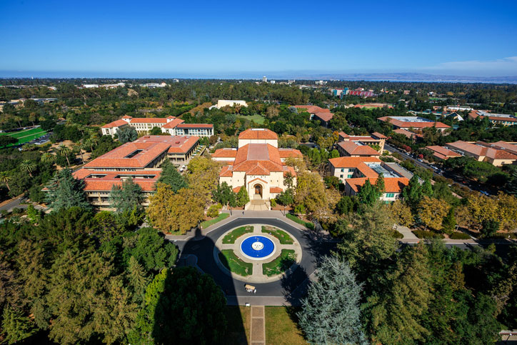 overhead view of standford university